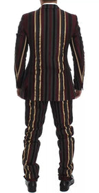 Dolce & Gabbana Multicolor Striped Runway 3 Piece Slim Fit Vest Suit - Zeiniez