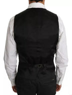 Dolce & Gabbana Black Wool Logo Waistcoat Vest - Zeiniez