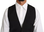 Dolce & Gabbana Black Wool Logo Waistcoat Vest - Zeiniez
