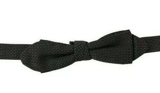 Dolce & Gabbana Gray Pattern Silk Adjustable Neck Bow Tie - Zeiniez
