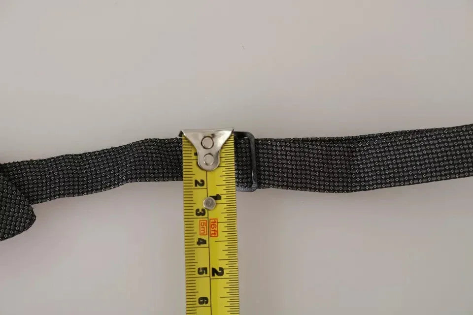 Dolce & Gabbana Gray Silk Patterned Mens Necktie Bow Tie - Zeiniez