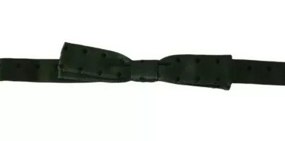 Dolce & Gabbana Green Silk Dotted Mens Necktie Bow Tie - Zeiniez