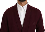 Dolce & Gabbana Bordeaux Cashmere Crown Cardigan Sweater - Zeiniez