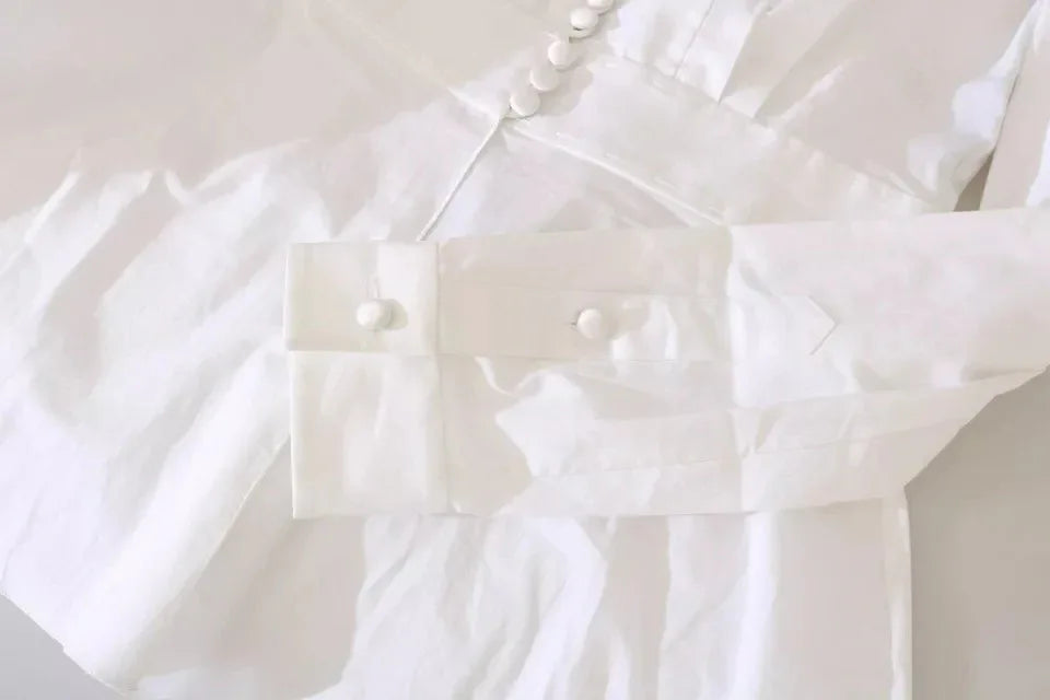 Dolce & Gabbana Black White Decorative Buttons Tops Shirt Blouse - Zeiniez