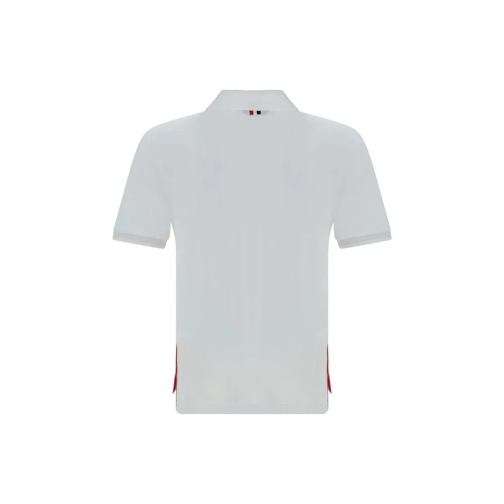 Thom Browne White Cotton Polo Shirt