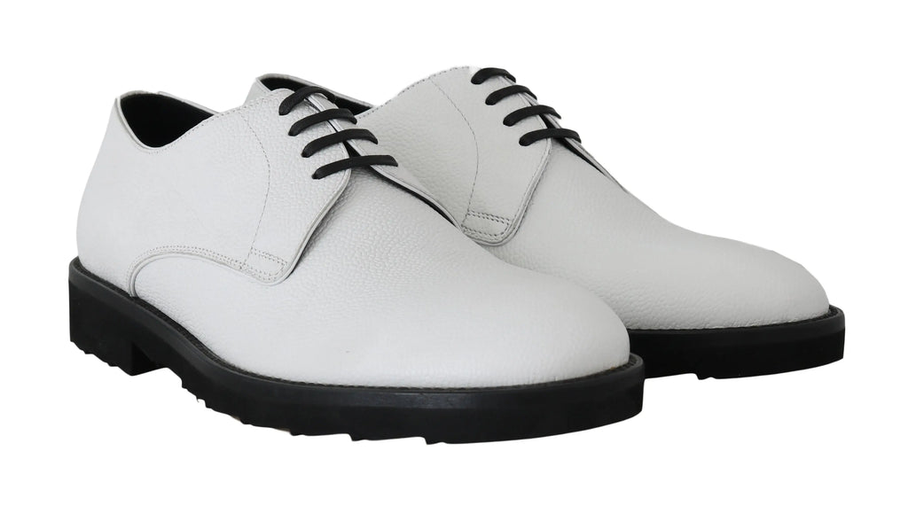 Dolce & Gabbana White Leather Derby Dress Formal Shoes - Zeiniez
