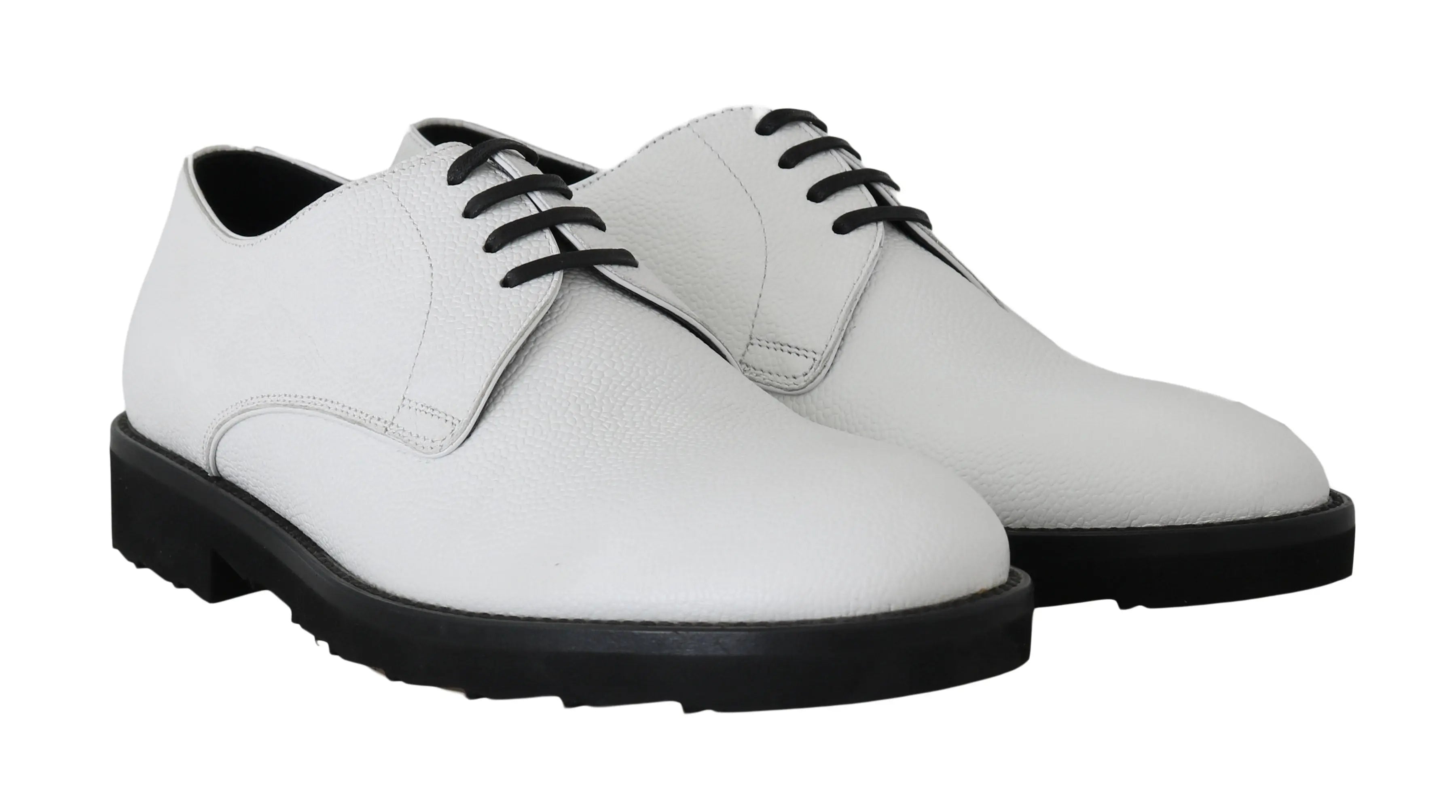 Dolce & Gabbana White Leather Derby Dress Formal Shoes - Zeiniez