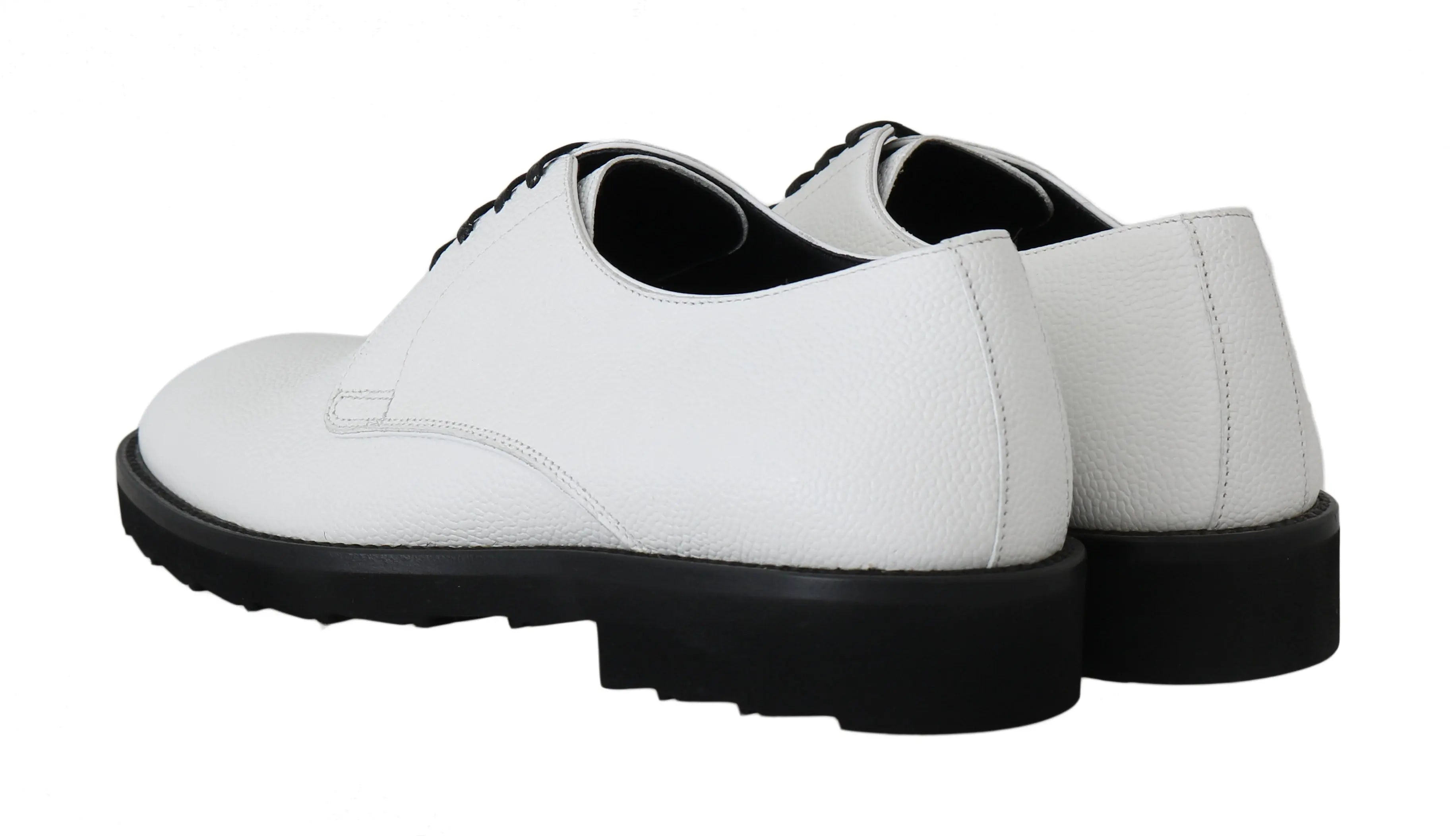Dolce & Gabbana White Leather Derby Dress Formal Shoes - Zeiniez