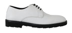 Dolce & Gabbana White Leather Derby Dress Formal Shoes - Zeiniez
