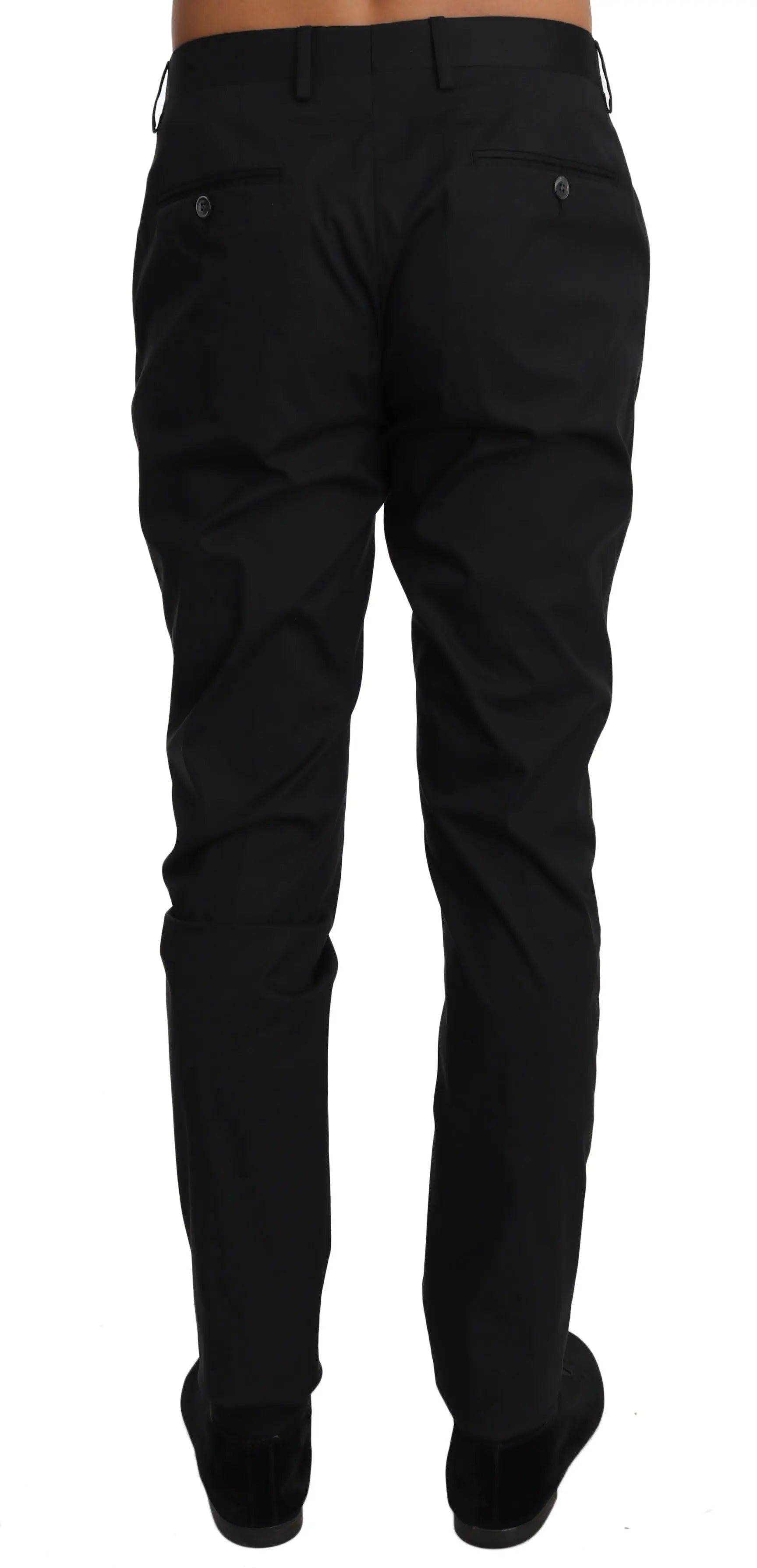 Dolce & Gabbana Black Cotton Stretch Formal Trousers Pants - Zeiniez