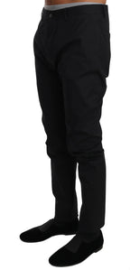 Dolce & Gabbana Black Cotton Stretch Formal Trousers Pants - Zeiniez