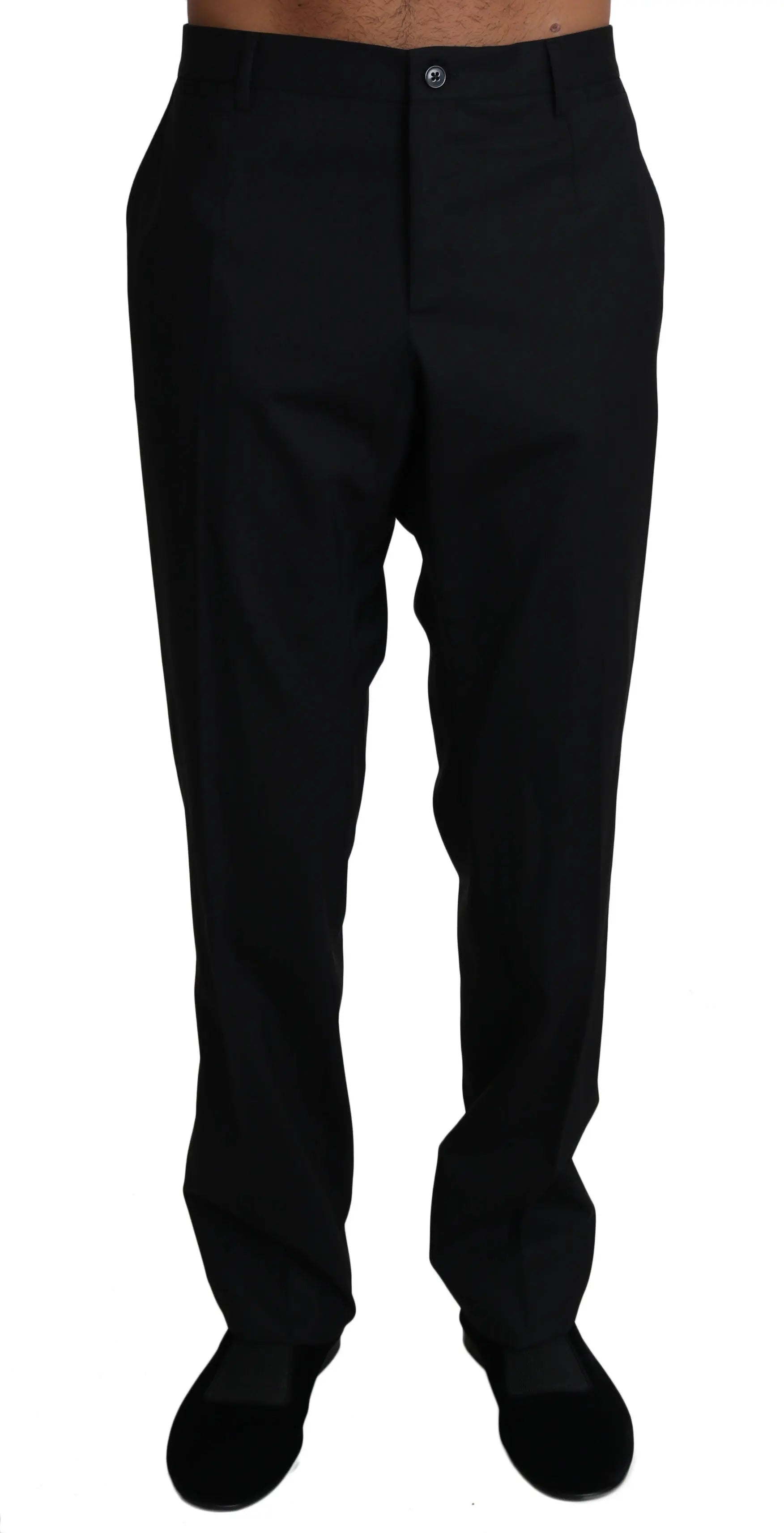 Dolce & Gabbana Black Wool Stretch Dress Trousers Pants - Zeiniez