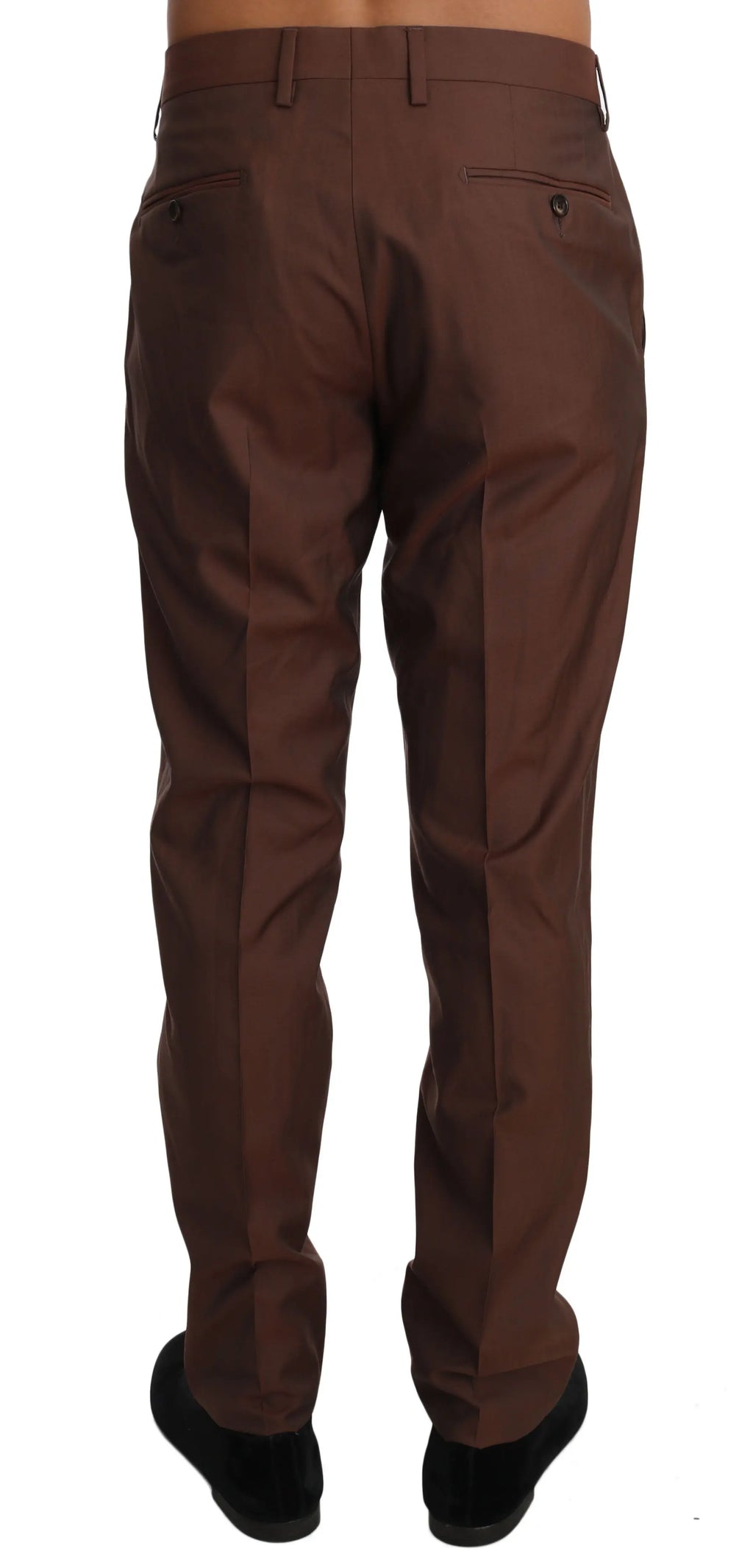 Dolce & Gabbana Brown Wool Silk Formal Trousers Pants - Zeiniez