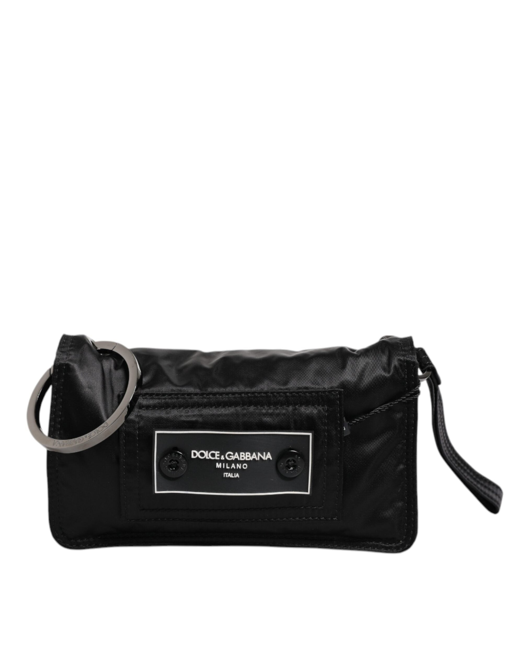 Dolce & Gabbana Black Fabric Logo Two Way Clutch Crossbody Bag - Zeiniez
