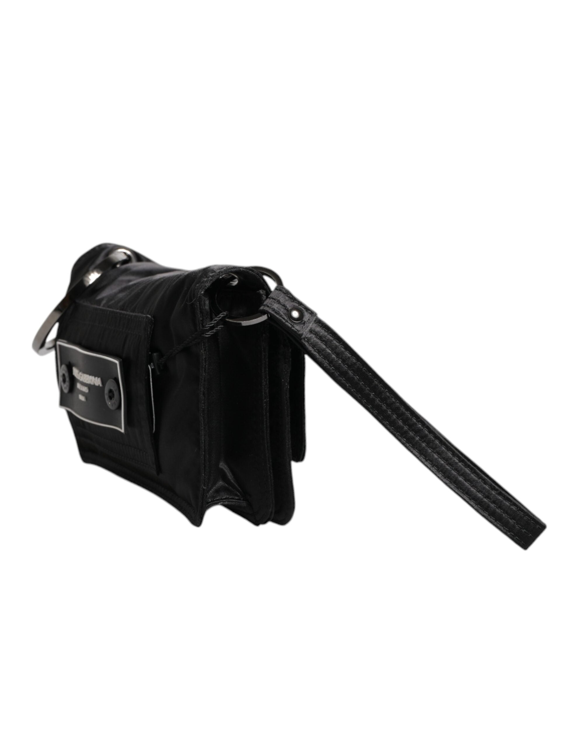 Dolce & Gabbana Black Fabric Logo Two Way Clutch Crossbody Bag - Zeiniez