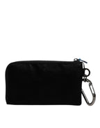 Dolce & Gabbana Black Nylon Logo Plaque Keyring Pouch Clutch Bag - Zeiniez