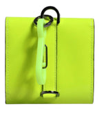 Dolce & Gabbana Yellow Green Bifold DG Logo Neck Strap Cardholder Wallet - Zeiniez