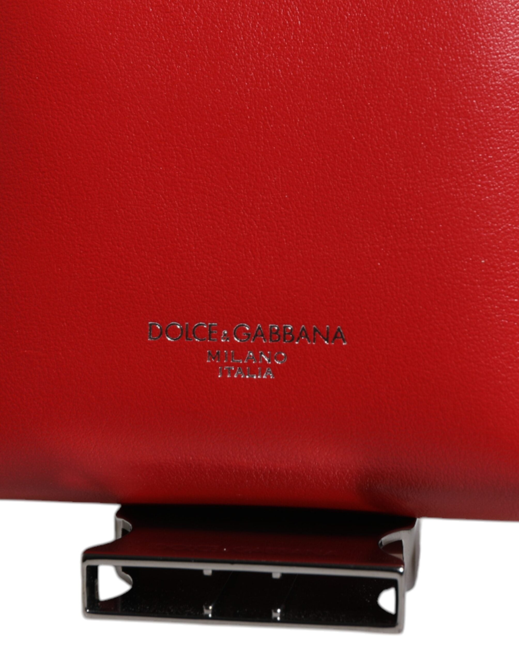 Dolce & Gabbana Red Leather Logo Zip Around Card Holder Wide Strap Wallet (Copy) - Zeiniez
