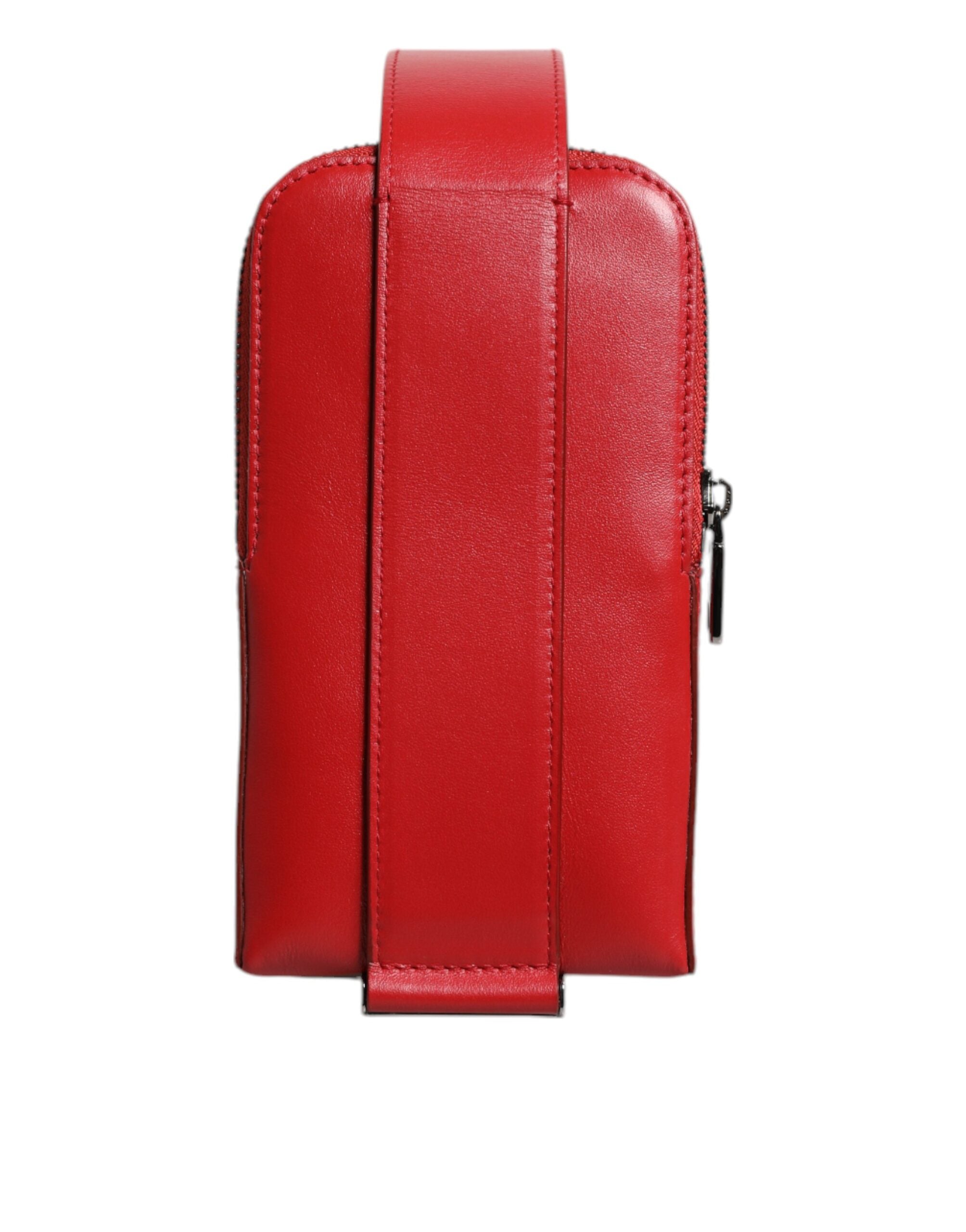 Dolce & Gabbana Red Leather Logo Zip Around Card Holder Wide Strap Wallet (Copy) - Zeiniez
