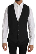 Dolce & Gabbana Gray Solid 100% Wool Waistcoat Vest - Zeiniez