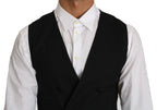 Dolce & Gabbana Gray Wool Double Breasted Waistcoat Vest - Zeiniez