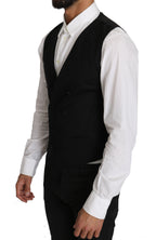 Dolce & Gabbana Gray Wool Double Breasted Waistcoat Vest - Zeiniez