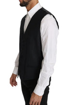 Dolce & Gabbana Gray Wool Silk Waistcoat Vest - Zeiniez