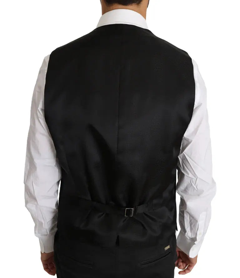 Dolce & Gabbana Gray Wool Silk Waistcoat Vest - Zeiniez