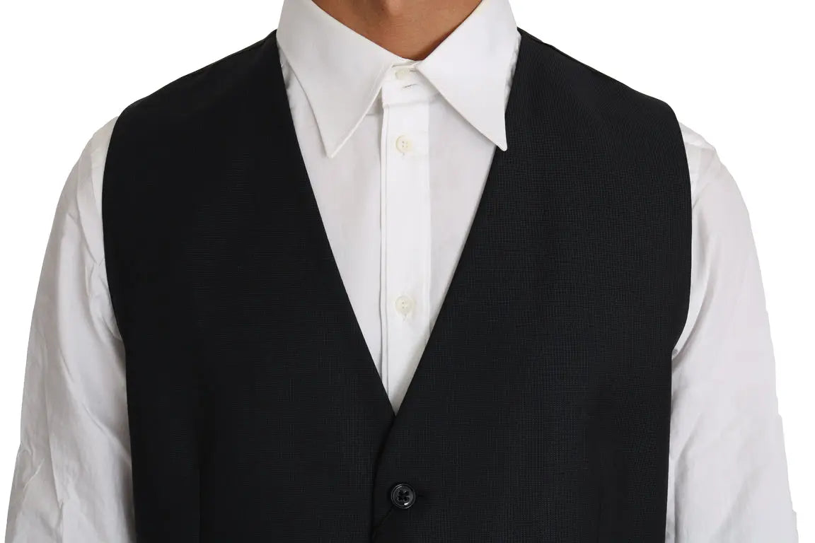 Dolce & Gabbana Gray Wool Silk Waistcoat Vest - Zeiniez
