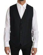 Dolce & Gabbana Gray Wool Silk Waistcoat Vest - Zeiniez