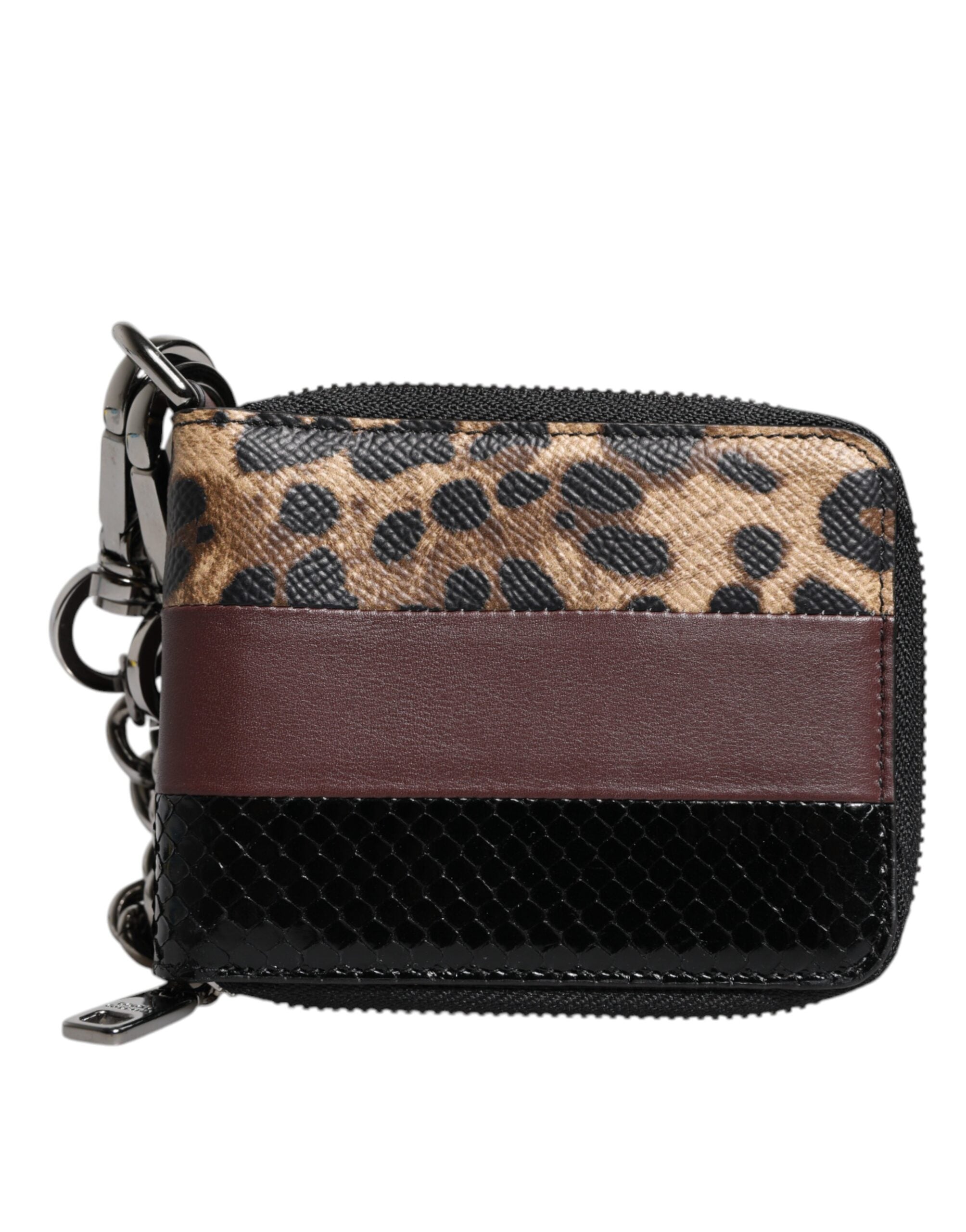 Dolce & Gabbana Multicolor Leopard Leather DG Bifold Card Holder Wallet - Zeiniez