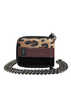 Dolce & Gabbana Multicolor Leopard Leather DG Bifold Card Holder Wallet - Zeiniez