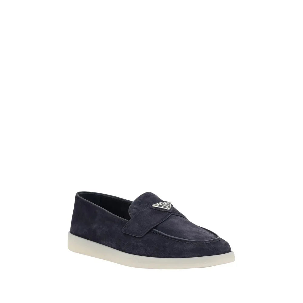 Prada Blue Rubber Slip-On Loafers - Zeiniez