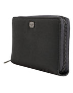 Dolce & Gabbana Dark Gray Leather DG Logo Zip Around Continental Wallet - Zeiniez