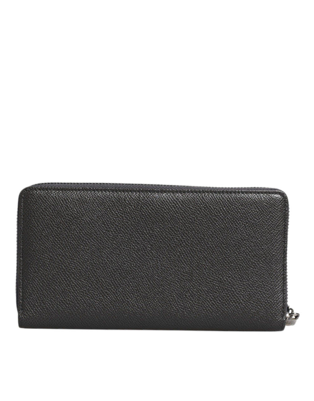 Dolce & Gabbana Dark Gray Leather DG Logo Zip Around Continental Wallet - Zeiniez