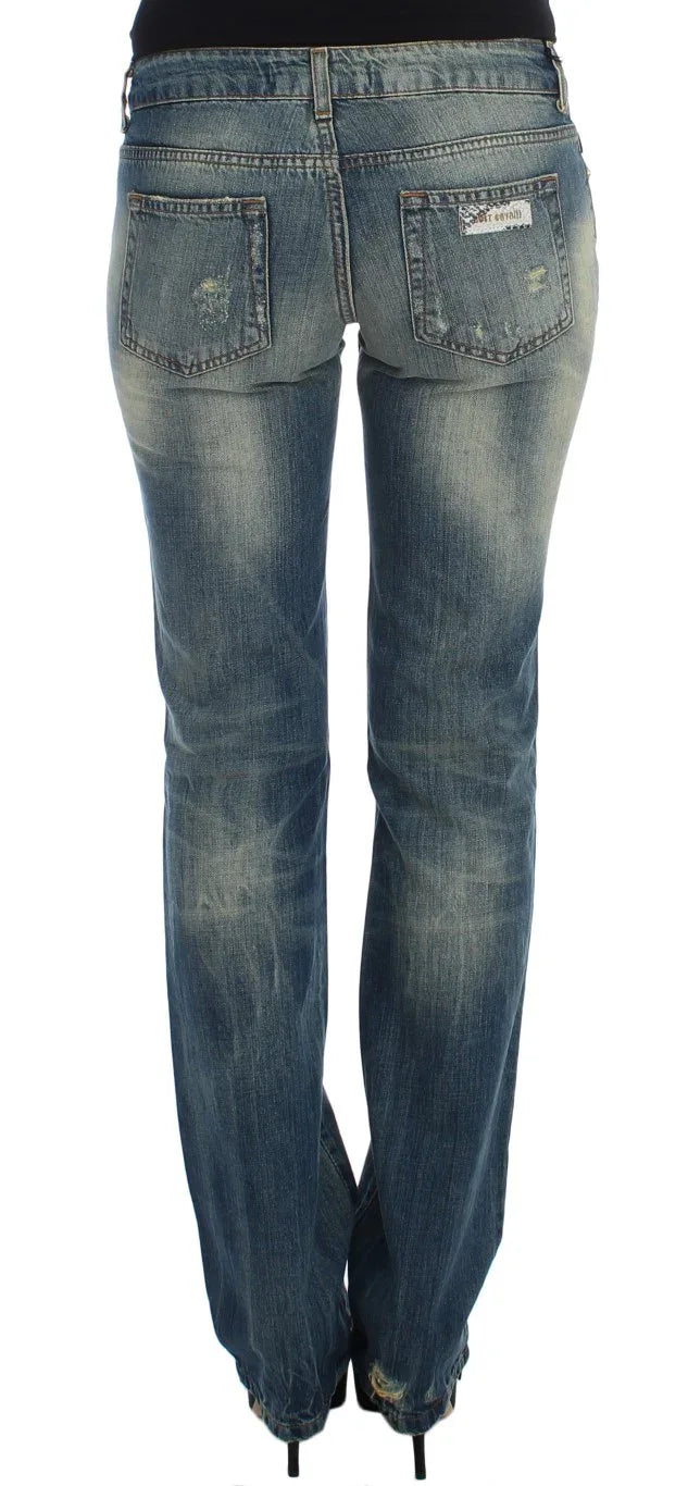 Cavalli Blue Cotton Low Waist Jeans - Zeiniez