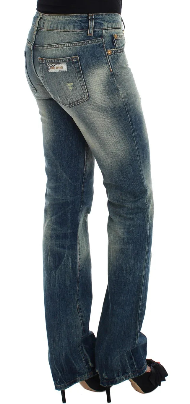 Cavalli Blue Cotton Low Waist Jeans - Zeiniez