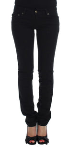 Cavalli Black Cotton Stretch Slim Skinny Fit Jeans - Zeiniez