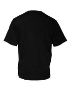 Dolce & Gabbana Black Logo Print Cotton Crew Neck T-shirt - Zeiniez