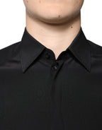 Dolce & Gabbana Black Silk Long Sleeves GOLD Dress Shirt - Zeiniez