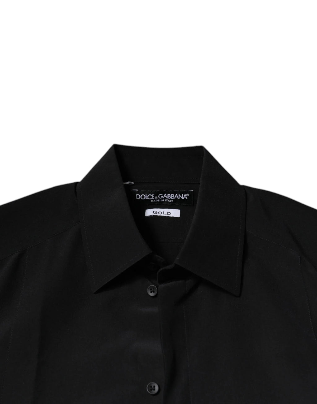 Dolce & Gabbana Black Silk Long Sleeves GOLD Dress Shirt - Zeiniez
