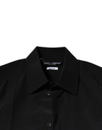Dolce & Gabbana Black Silk Long Sleeves GOLD Dress Shirt - Zeiniez