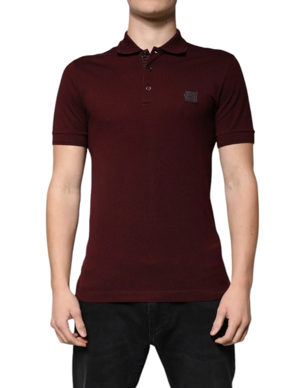 Dolce & Gabbana Maroon Collared Short Sleeves Polo T-shirt - Zeiniez