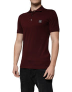Dolce & Gabbana Maroon Collared Short Sleeves Polo T-shirt - Zeiniez