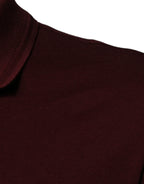 Dolce & Gabbana Maroon Collared Short Sleeves Polo T-shirt - Zeiniez