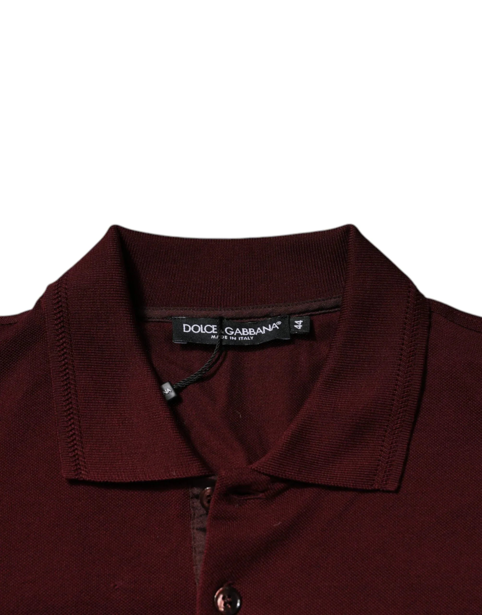 Dolce & Gabbana Maroon Collared Short Sleeves Polo T-shirt - Zeiniez