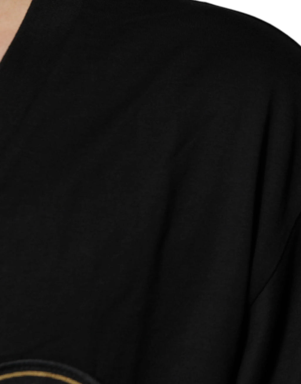 Dolce & Gabbana Black Cotton Logo Vneck Short Sleeve T-shirt - Zeiniez