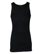 Dolce & Gabbana Black Cotton Sleeveless Round Neck Tank T-shirt - Zeiniez