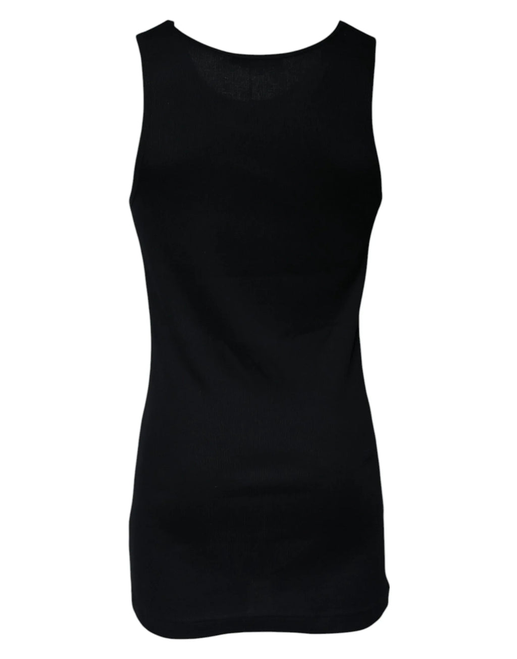 Dolce & Gabbana Black Cotton Sleeveless Round Neck Tank T-shirt - Zeiniez