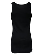 Dolce & Gabbana Black Cotton Sleeveless Round Neck Tank T-shirt - Zeiniez